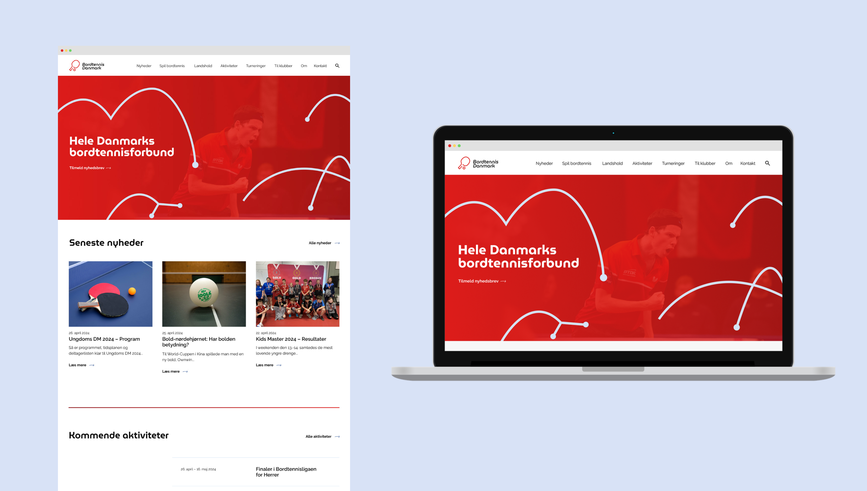 Bordtennis Danmark website