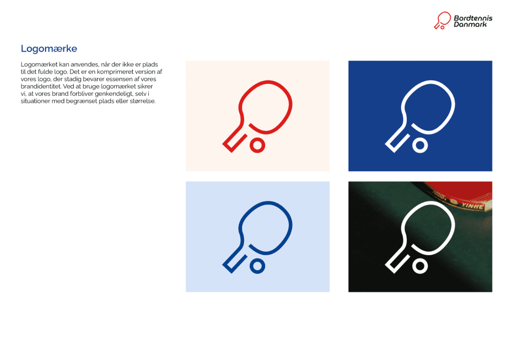 Bordtennis Danmark design guidelines