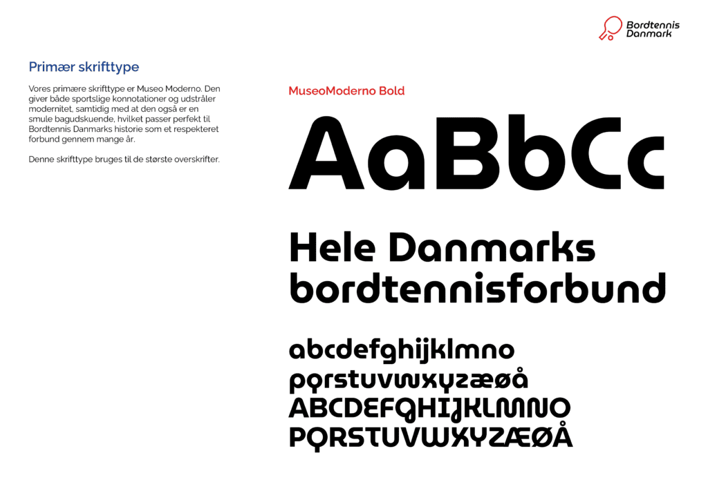 Bordtennis Danmark design guidelines