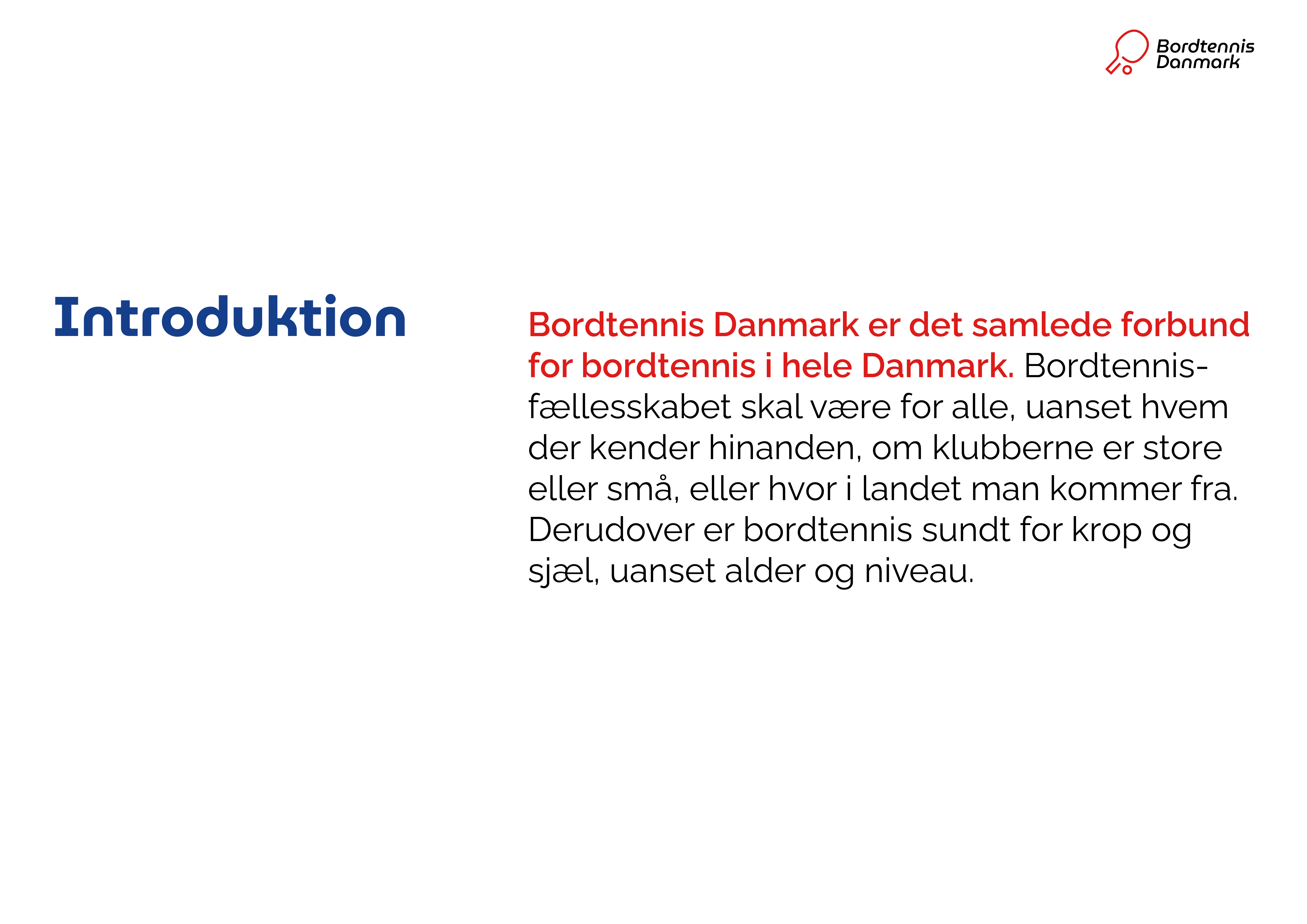 Bordtennis Danmark design guidelines